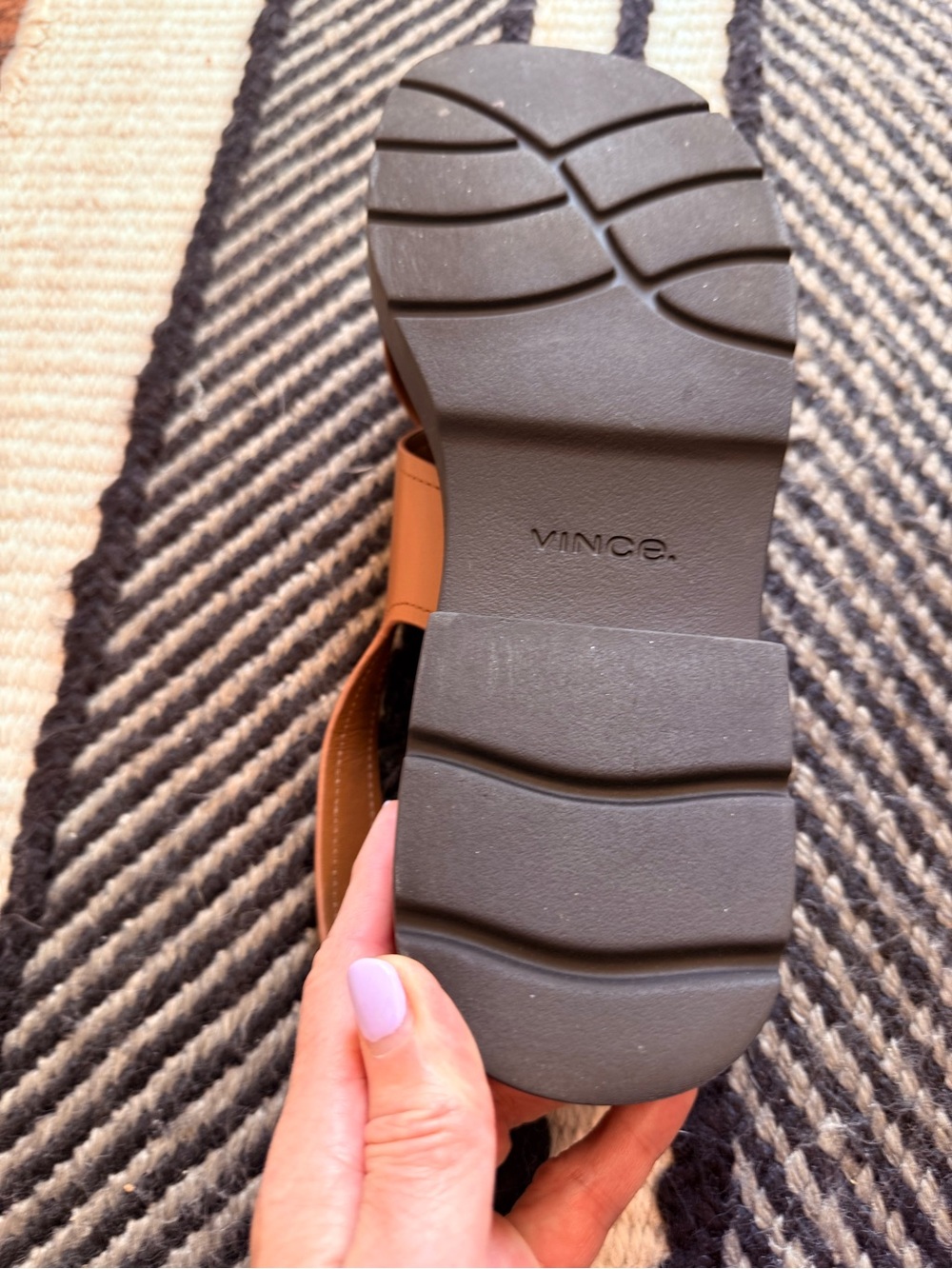 Vince Tan Leather Crisscross Slingback Sandals - Picture 6 of 8